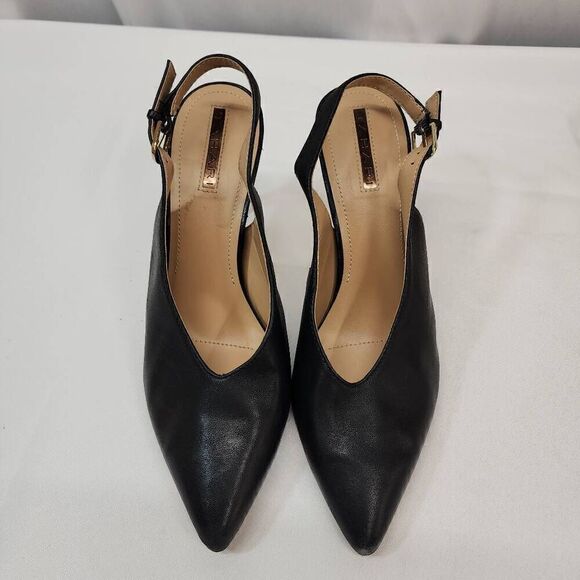 Tahari Size 9 Women's Black Leather Pointy Toe 4" Heel K - Picture 6 of 10